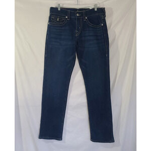 True Religion Geno Relaxed Slim Big T Flap Dark Wash Mens Jeans 31 Y2K